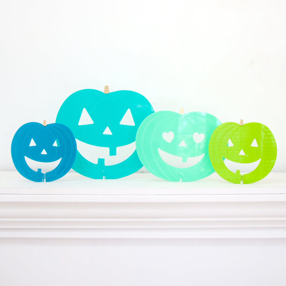 Acrylic Jack o’Lanterns - blue set