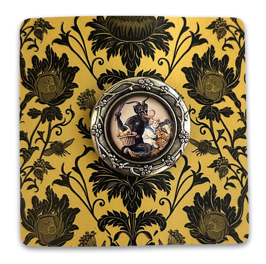 Vintage Cameo Style Krampus Brooch