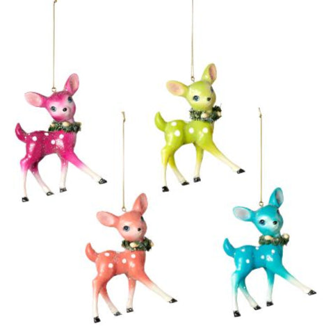 RETRO REINDEER FAWN ORNAMENTS RAINBOW