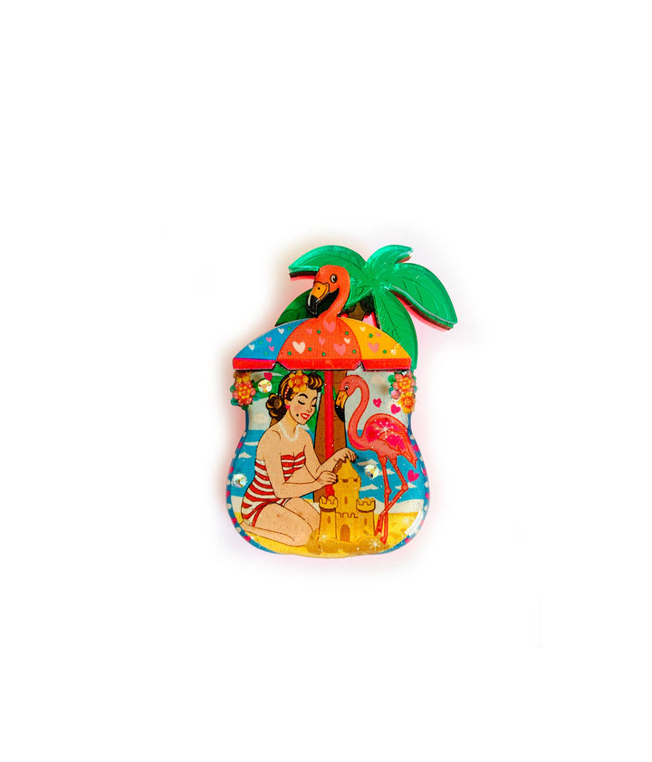 Frankie at the Beach Brooch by Rosie Rose Parker