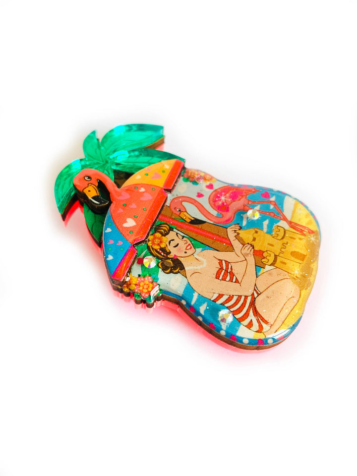 Frankie at the Beach Brooch by Rosie Rose Parker