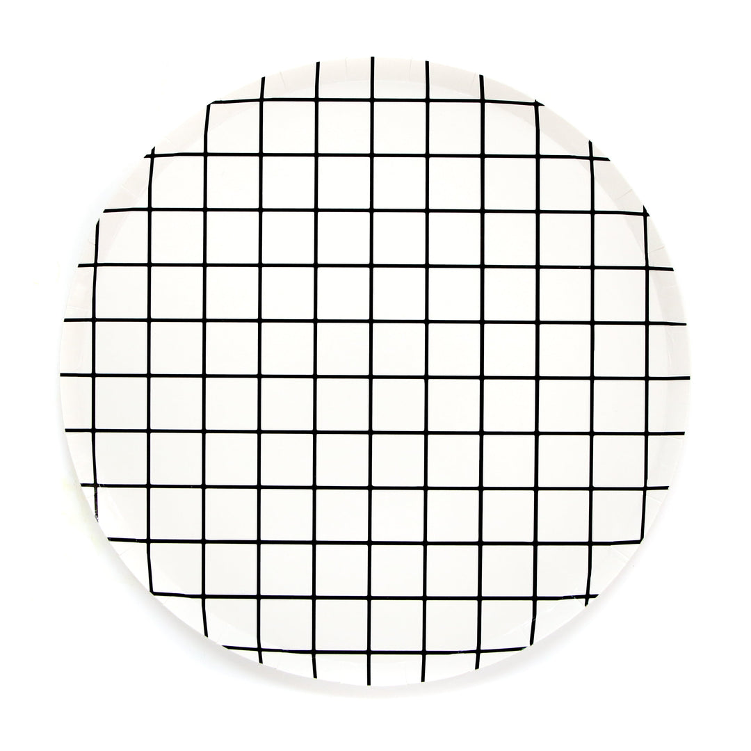 Black and White Grid Paper Plate