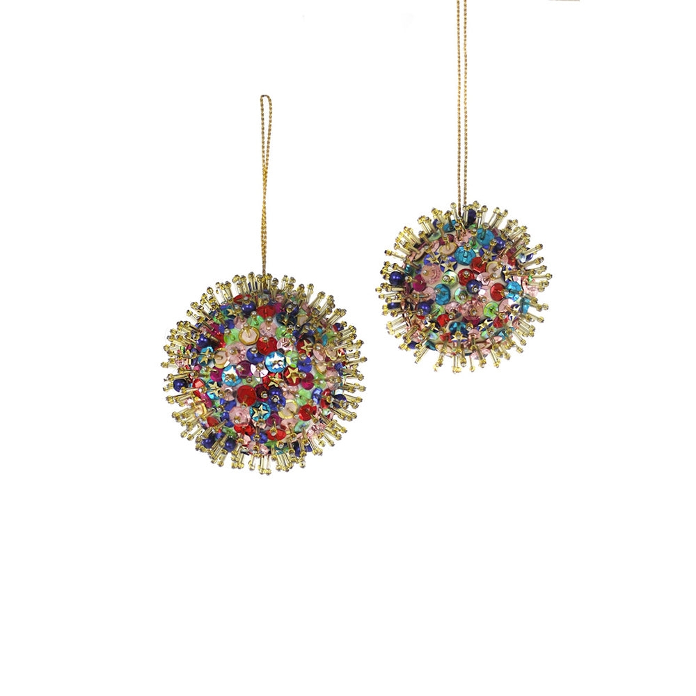 Sequin Bauble Set of 2 Asst