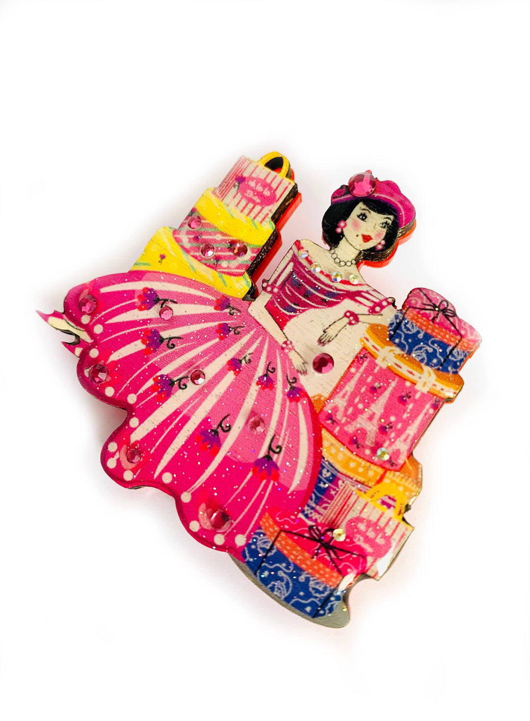 Paris Shopping Brooch by Rosie Rose Parker