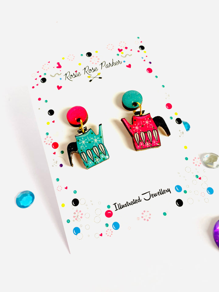 Vintage Teapot Earrings by Rosie Rose Parker