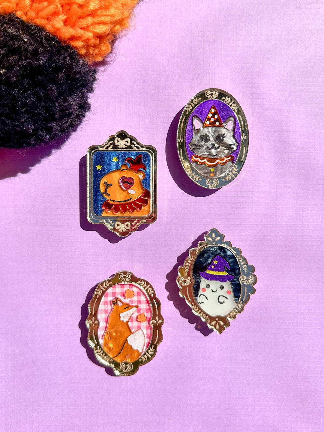 Halloween Animal Portraits Frame Magnet/Brooch