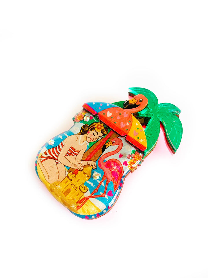 Frankie at the Beach Brooch by Rosie Rose Parker