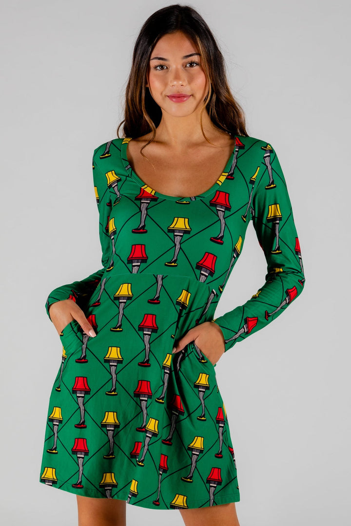The Fragile | Leg Lamp Christmas Skater Dress