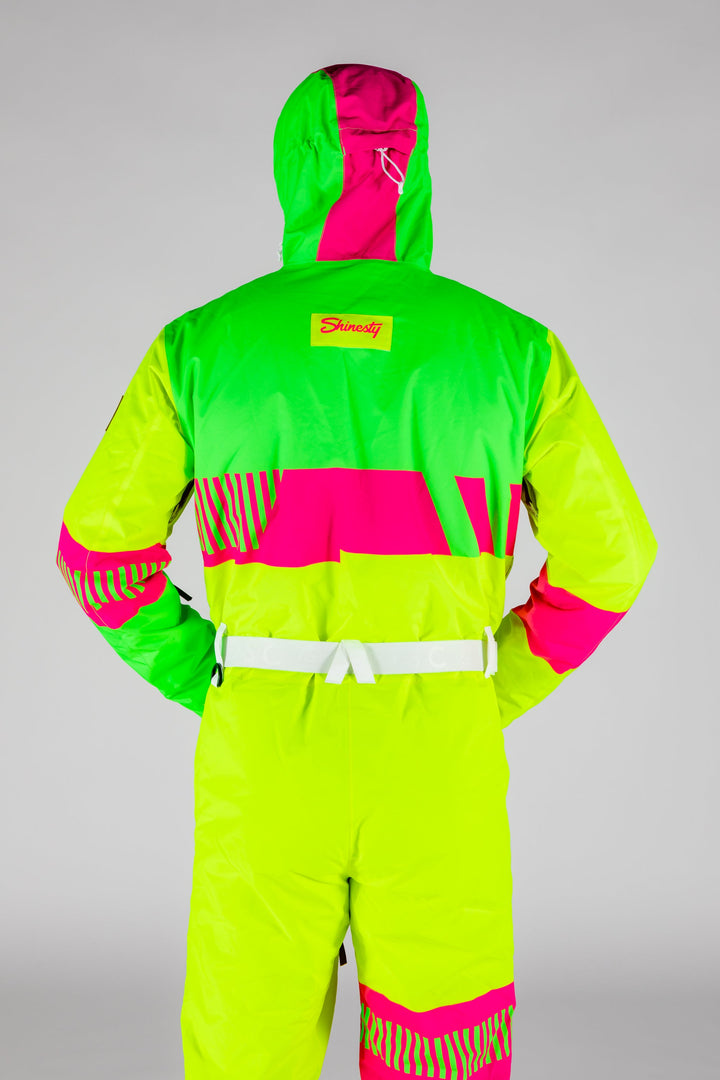 The Cat Track Fever | Mens Neon Yellow Retro Ski Suit