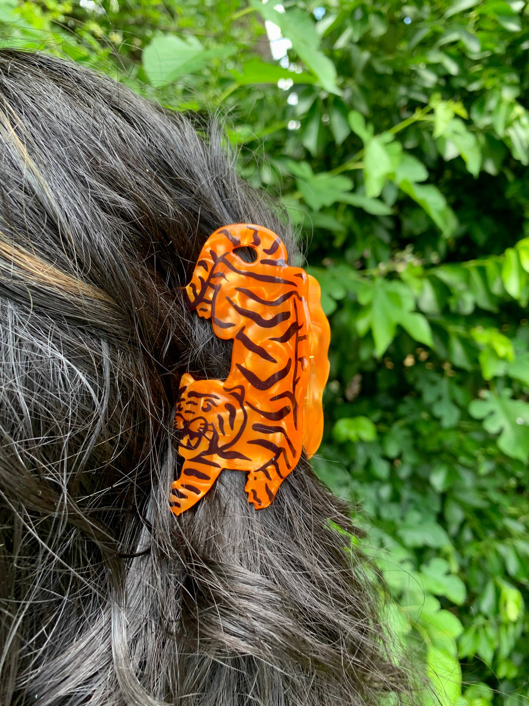 Tiger Acetate Hair Claw 