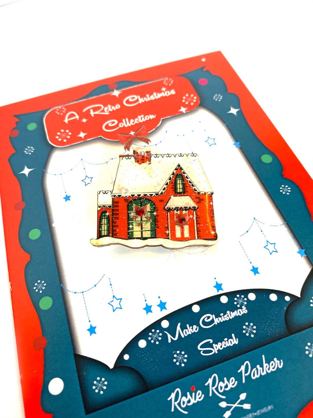 Christmas House Brooch by Rosie Rose Parker