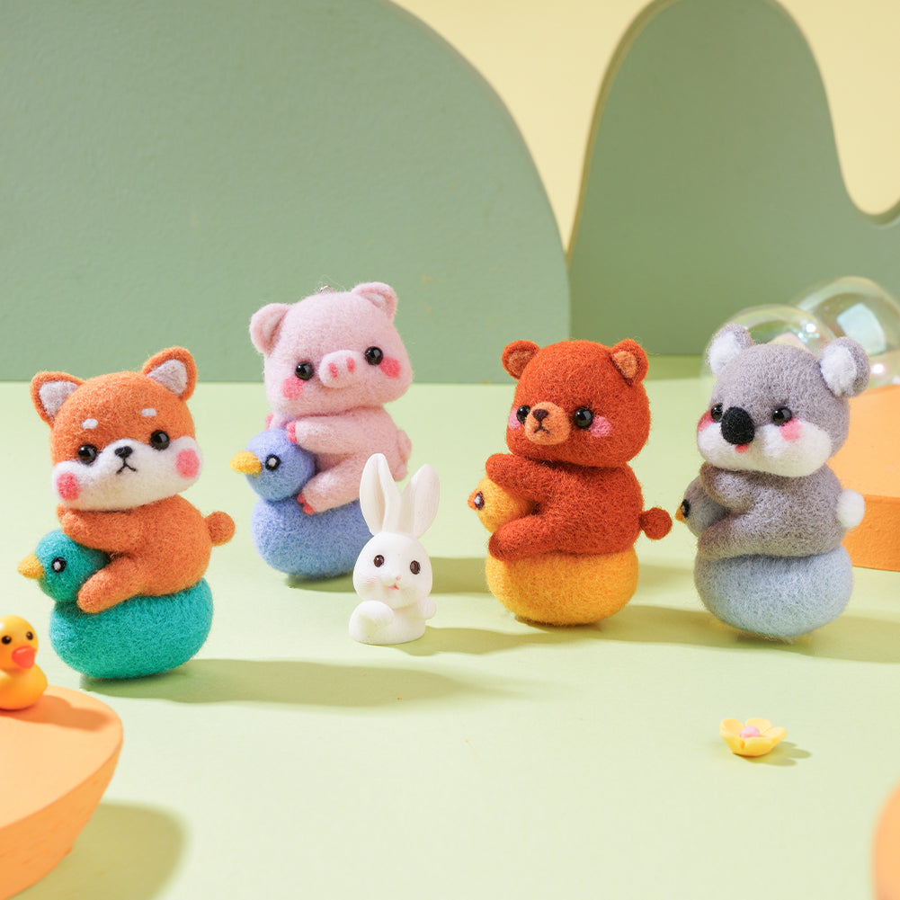 Rabbit Needle Felting Kit. Wizardi DIY Wool Craft Kit F07N8-W283