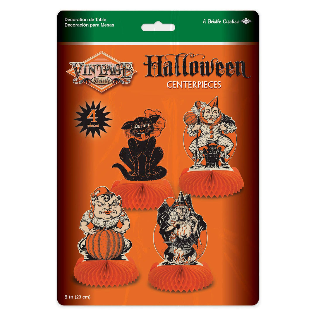 Vintage Halloween Honeycomb Centerpieces Set of 4