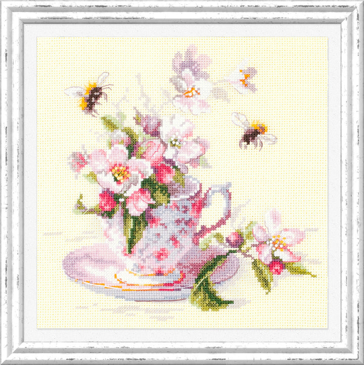 Cup and Apple Blossom 120-041 Counted Cross-Stitch Kit