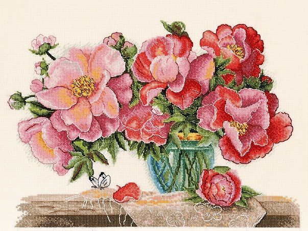Peonies  Counted cross stitch kit 1229A