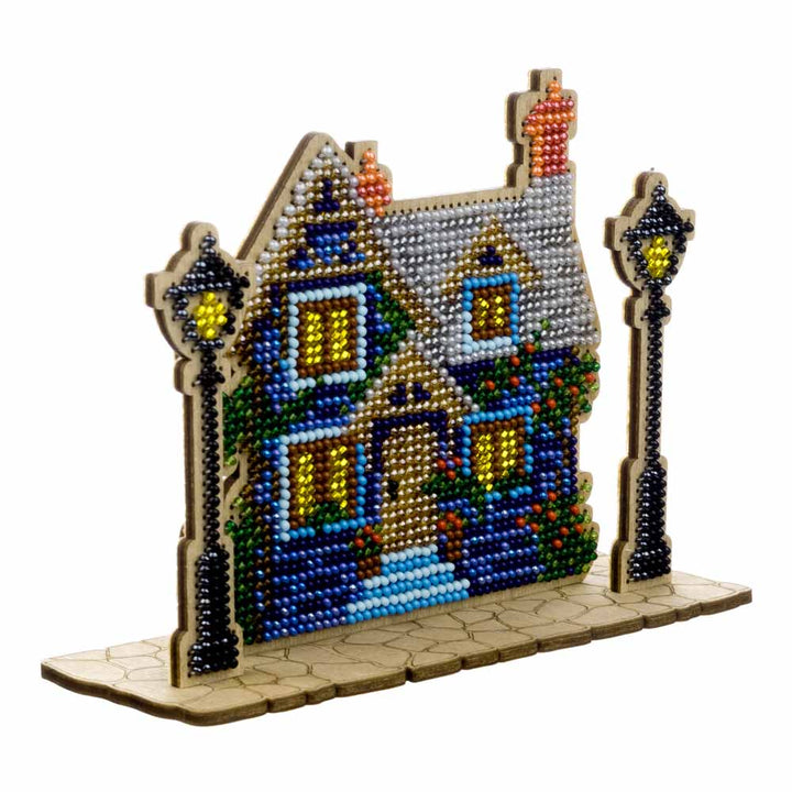 Wooden Bead Embroidery Kit – “House with Lanterns” FLK-588