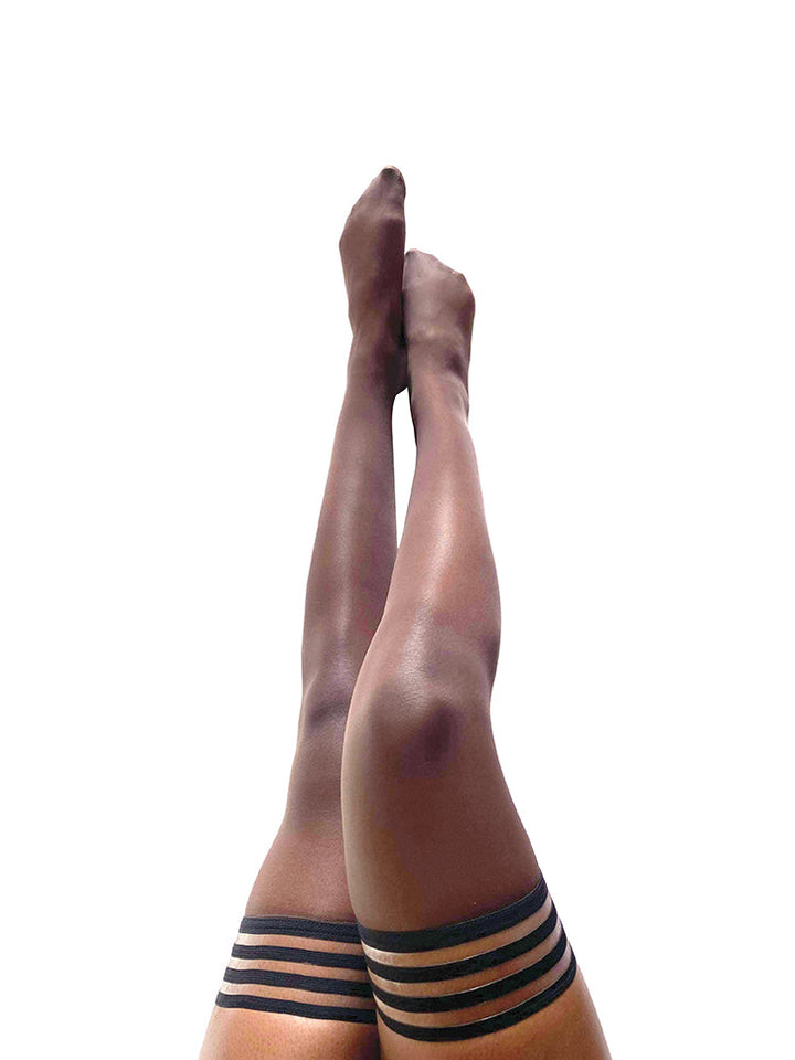 Bridal Chocolate Marissa Thigh Highs. Petite to Plus Size