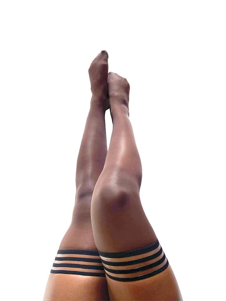Bridal Chocolate Marissa Thigh Highs. Petite to Plus Size