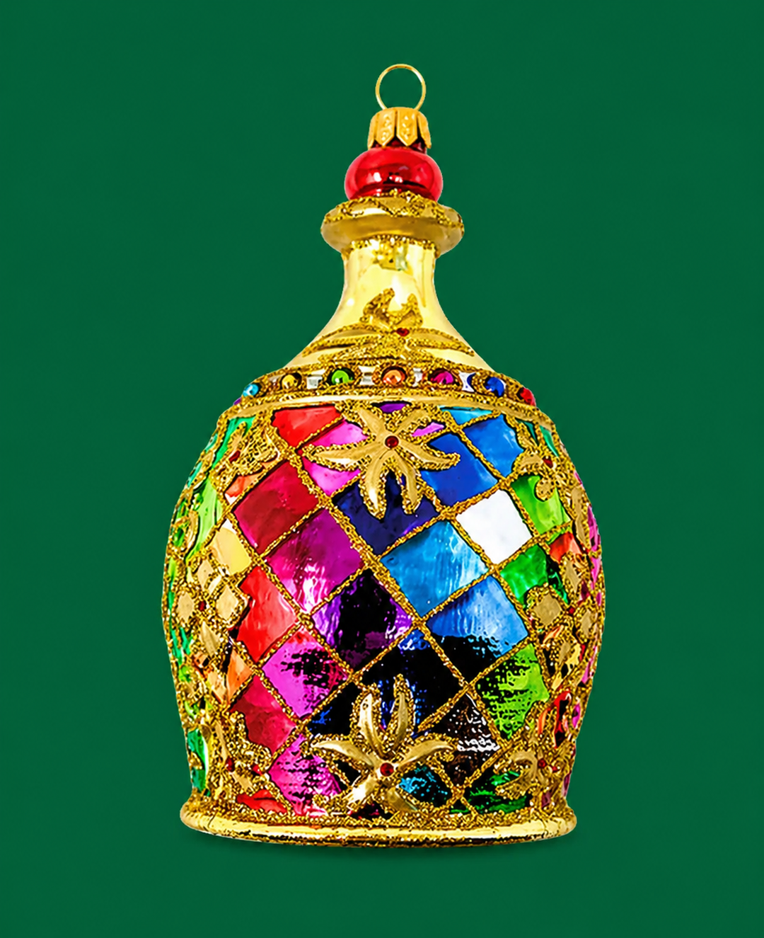 Golden Carafe Glass Christmas Ornament