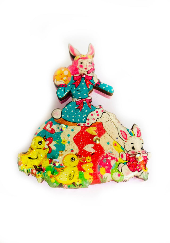 Easter Egg Girl & Friends Brooch