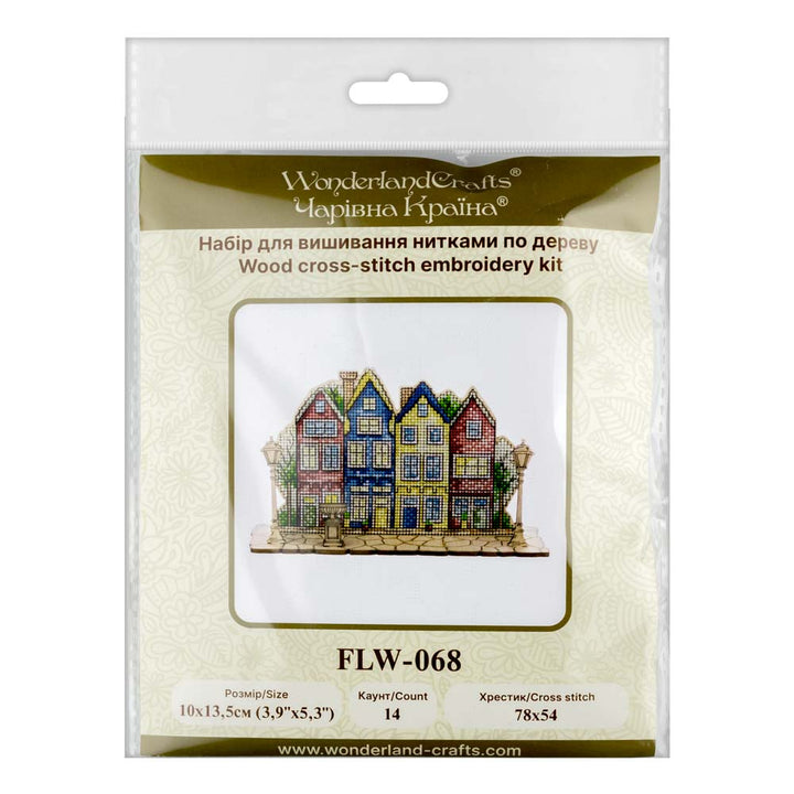 Wooden Cross-Stitch Kit – “Evening Lights” FLW-068