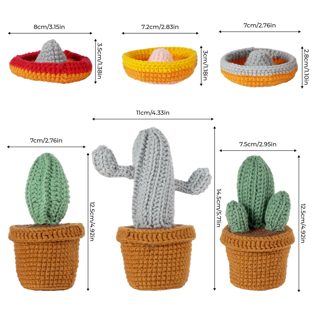 Cacti Amigurumi DIY Crochet Kit Wizardi F07N8-M191-M193