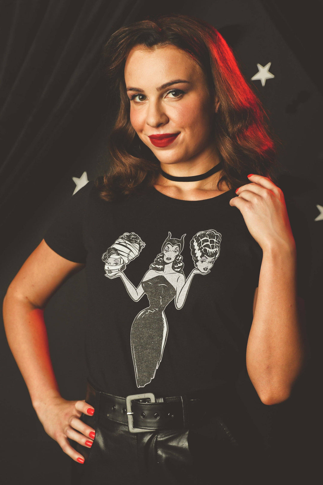 Mind Your Head Fitted Tee in Black - SMALL