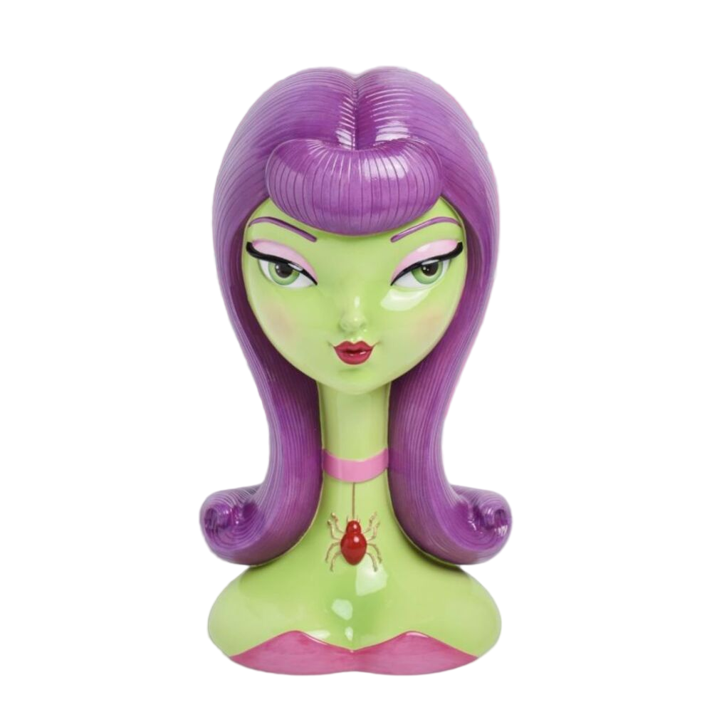 16in Purple Hair Witch Head by December Diamonds