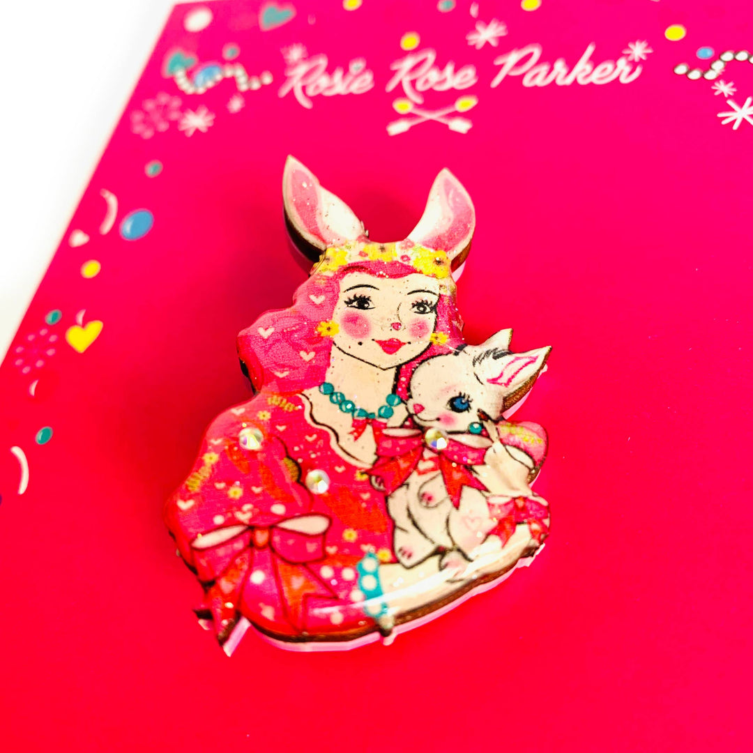 Bunny Girl Brooch by Rosie Rose Parker