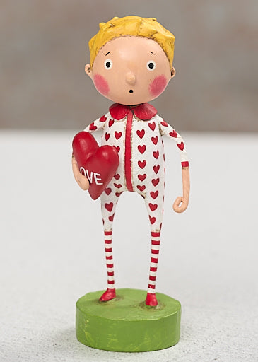 Holding On To Love figurine by Lori Mitchell - 5.5 inch hand-painted poly resin Valentine's Day collectible
