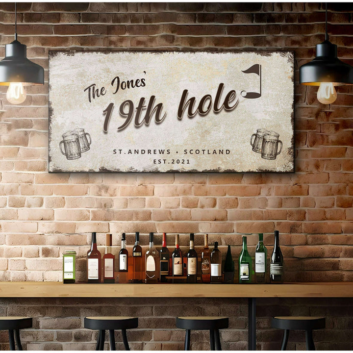 19th Hole Golf Personalized Sign III