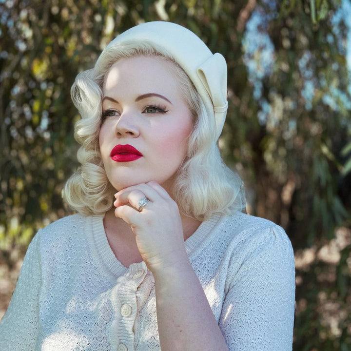 vintage style wool felt beret