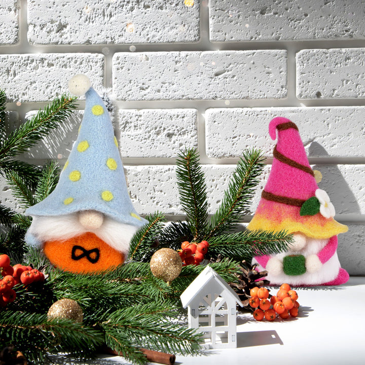 Gnomes Needle Felting Kit. Wizardi DIY Wool Craft F07N8-Z-01