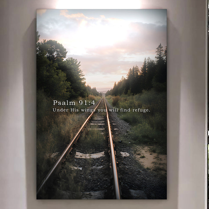 Under His Wings You Will Find Refuge - Psalm 91:4 Faith Wall Art