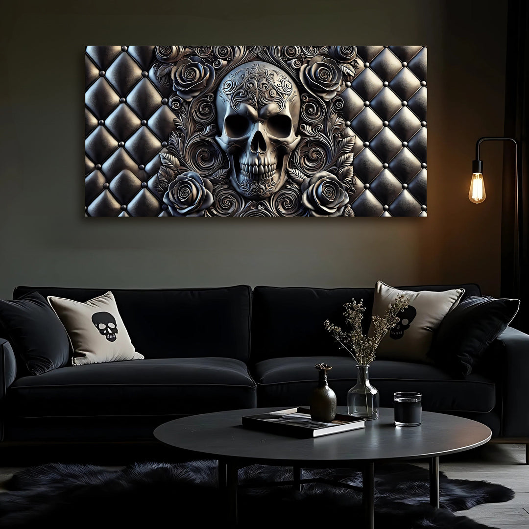 3D Rose And Skull Wall Art IV