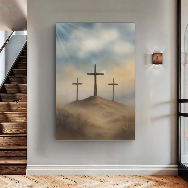 Three Crosses on Calvary Faith Wall Art II