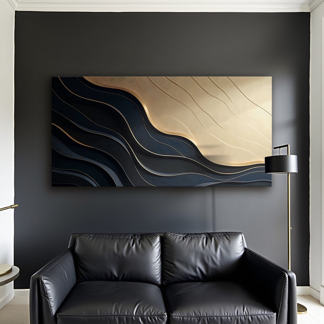 Black And Gold Minimalist Abstract VII