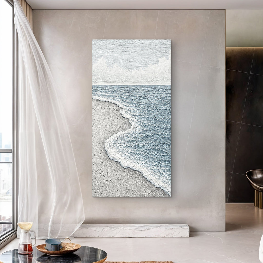 White Waves Abstract Wall Art