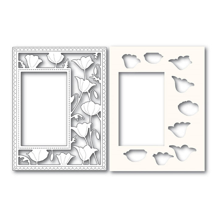 Floral Frame Scrapbooking Cutting Die by Wizardi QJ24