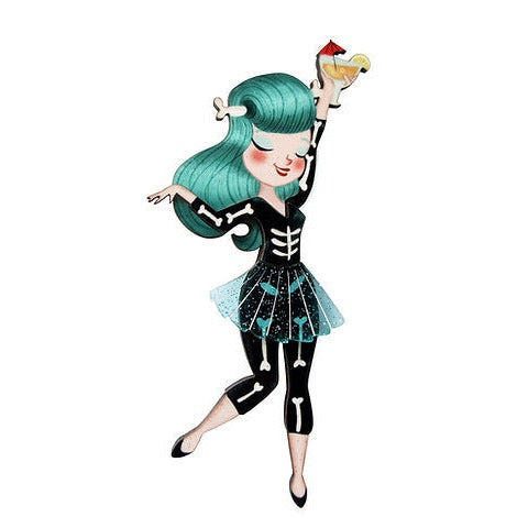 Skeleton Woman Brooch by Laliblue