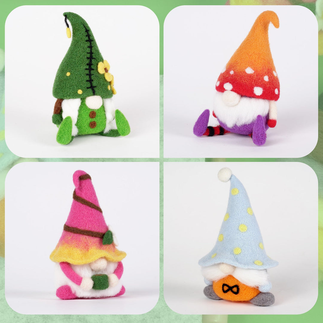 Gnomes Needle Felting Kit. Wizardi DIY Wool Craft F07N8-Z-01