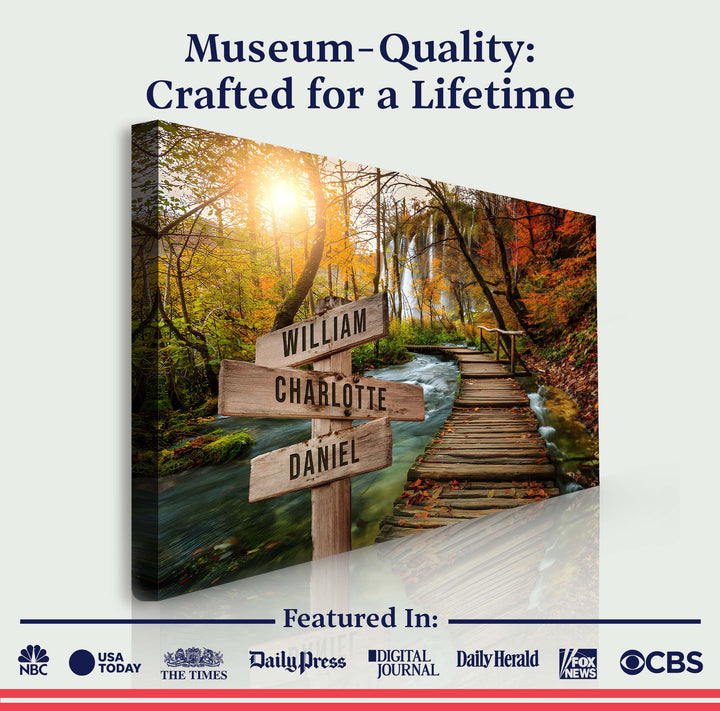 To The Woods Family Names Sign