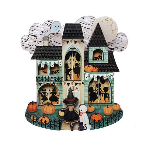 Halloween Party House Brooch by Laliblue