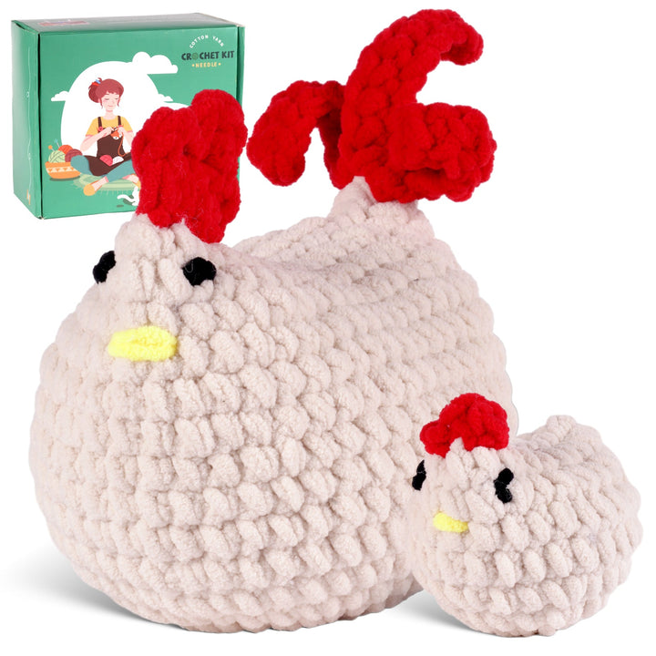Hen and Chicken Amigurumi DIY Crochet Kit Wizardi F07N8-M147