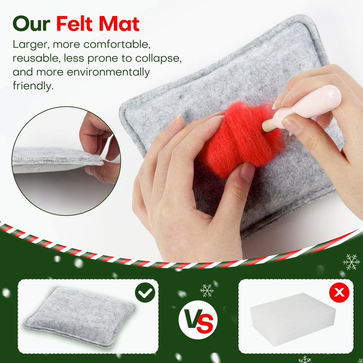 Christmas Shiba Inu and Piggy Needle Felting Kit. Wizardi DIY Wool Craft Kit F07N8-Z-12