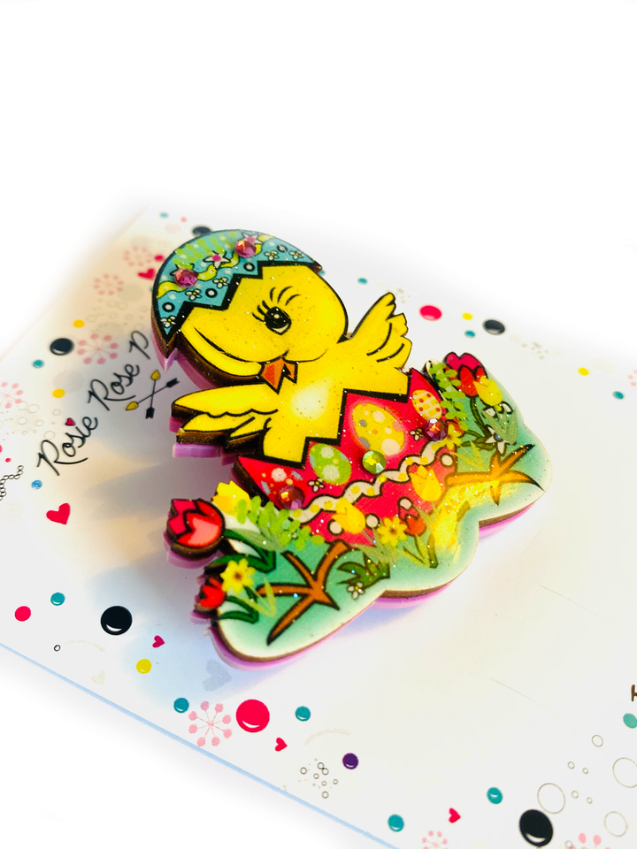 Benny the Easter Chick Brooch by Rosie Rose Parker