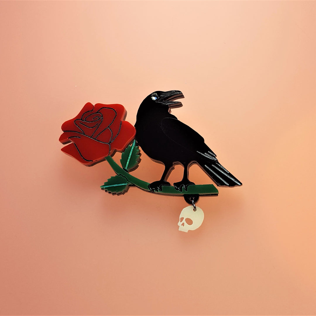 Dark Desire Raven Brooch