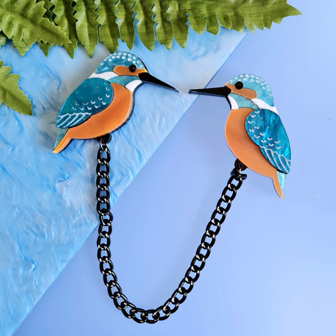 Kingfisher Collar Clip Brooch