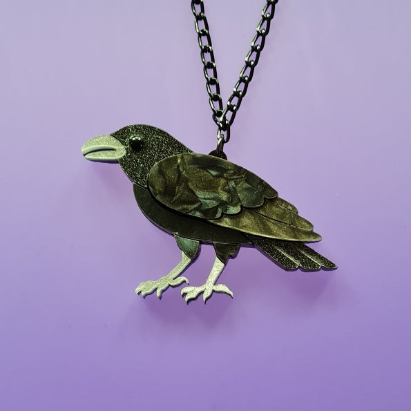 Mystic Raven Pendant or Brooch