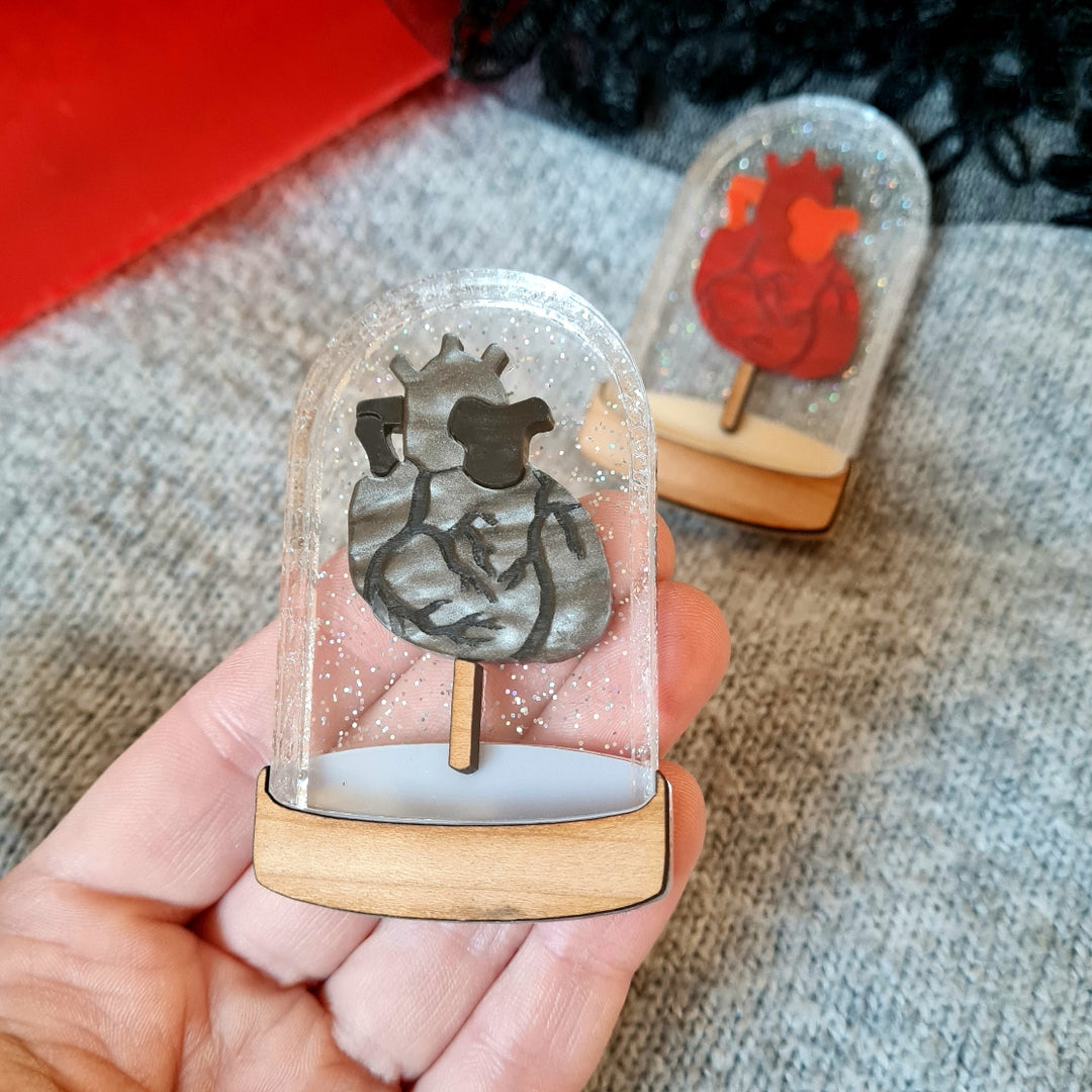Heart in a Bell Jar Brooch or Necklace